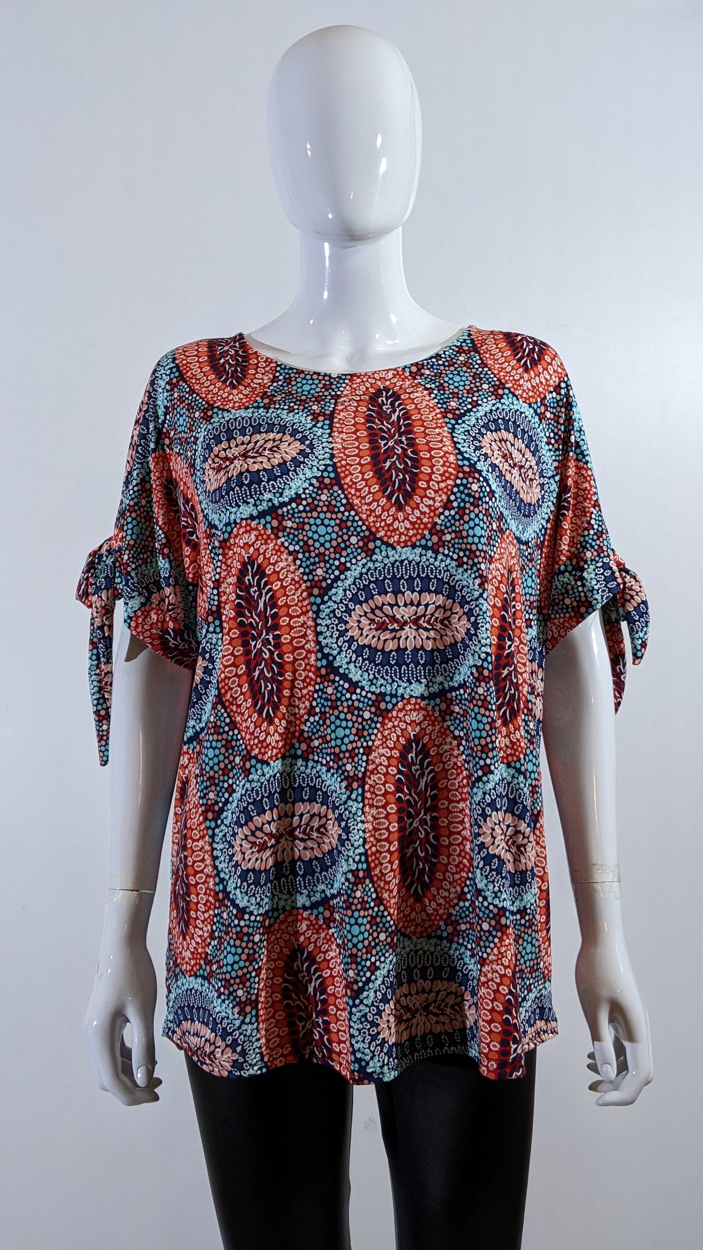Red Paisley Print Top