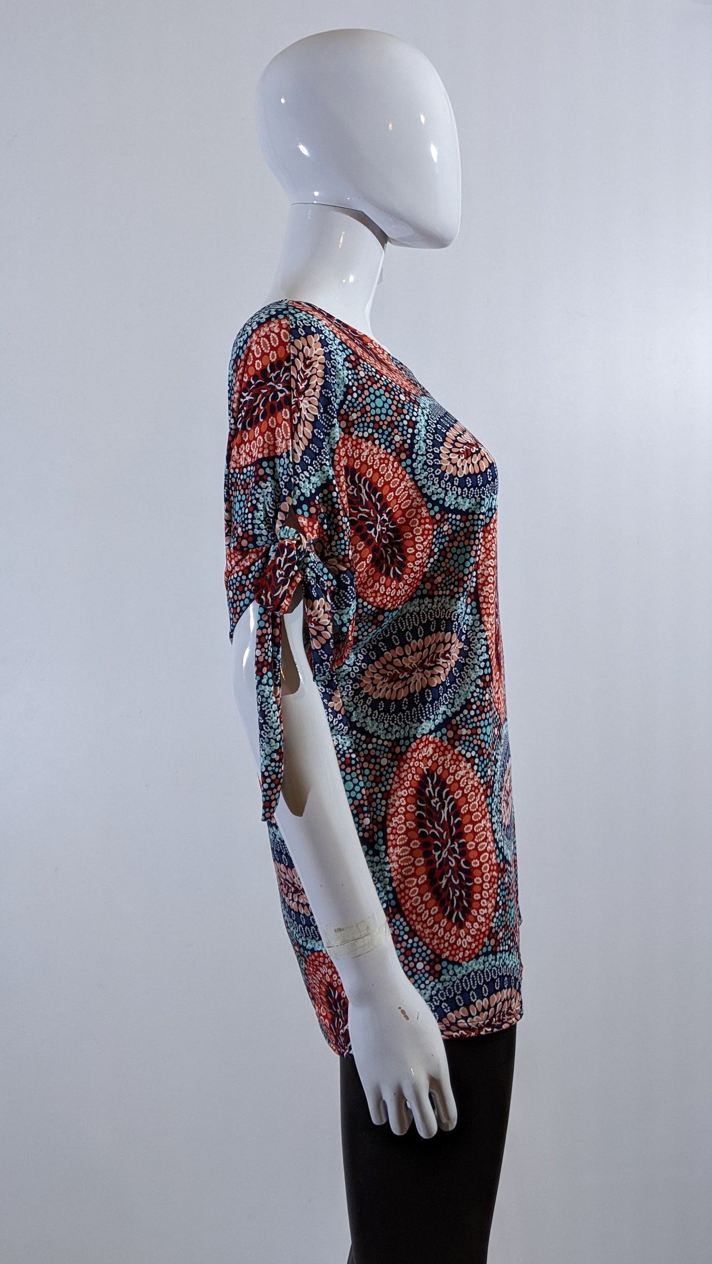 Red Paisley Print Top