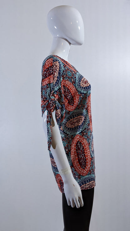Red Paisley Print Top