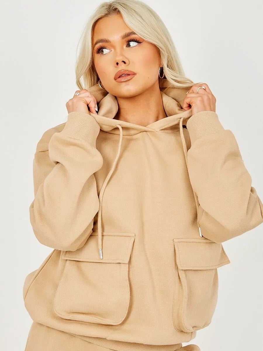 Stone Utility Pocket Hoodie Jogger Co Ord Set FamousFashions.ie
