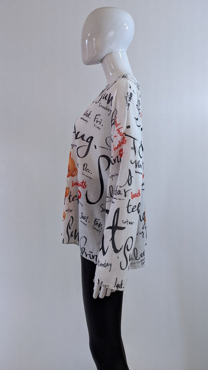 White Girl Letter Printed Tunic Top
